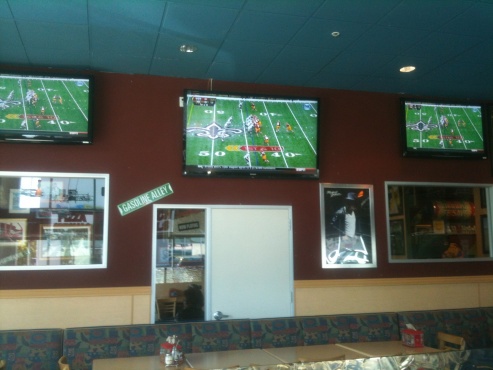 Sports TVs in the Hayward restaurant